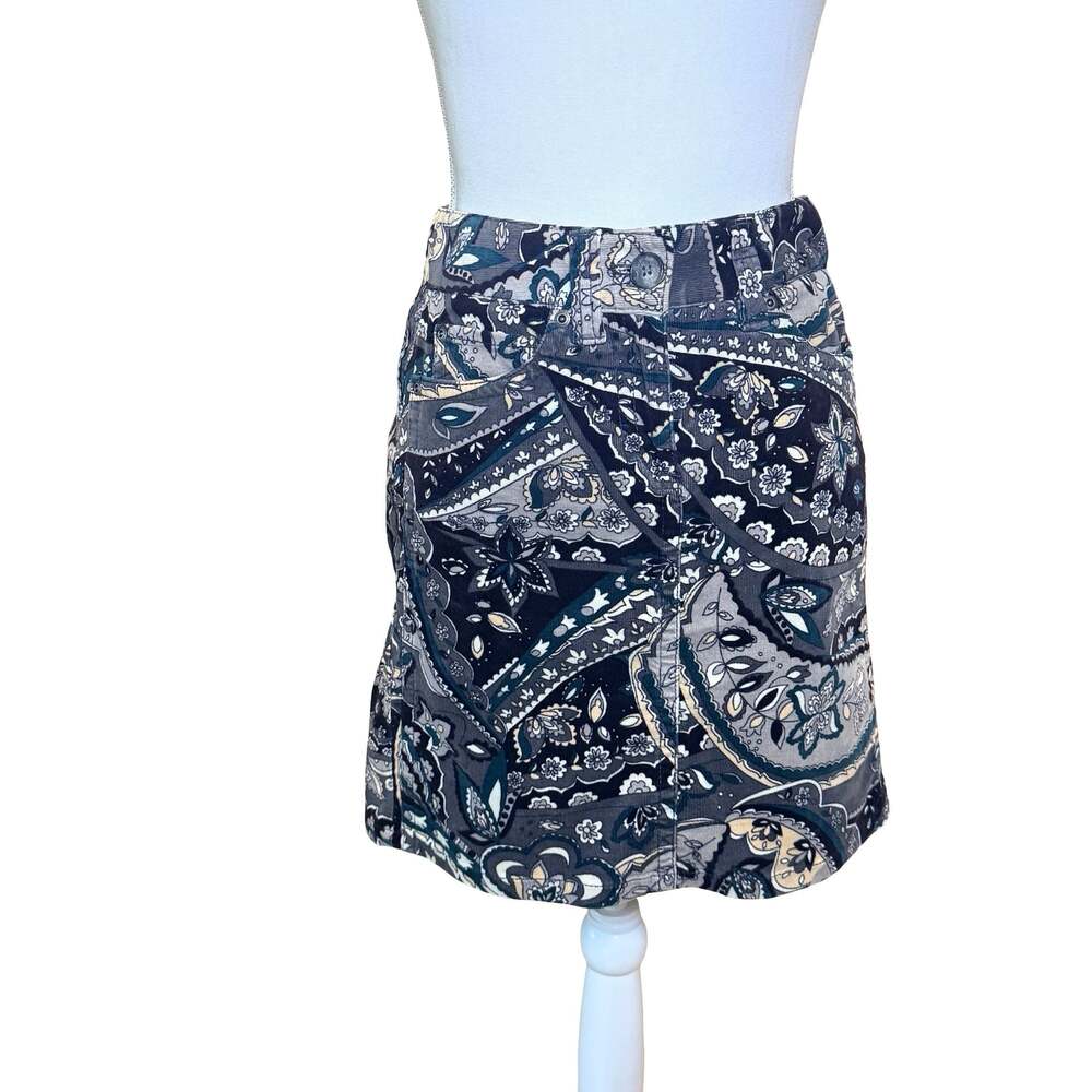 Ann Taylor Petites Paisley Print Corduroy Mini Skirt size 00P / XXS P
